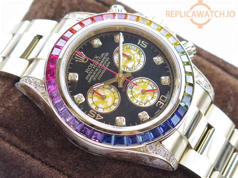 rolex daytona rainbow replica|rolex with rainbow bezel.